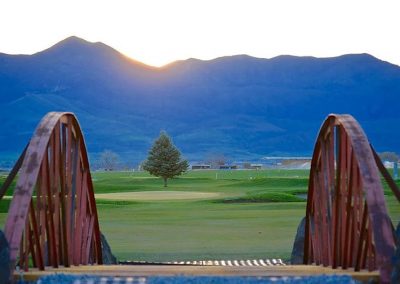 Golf course with bridge