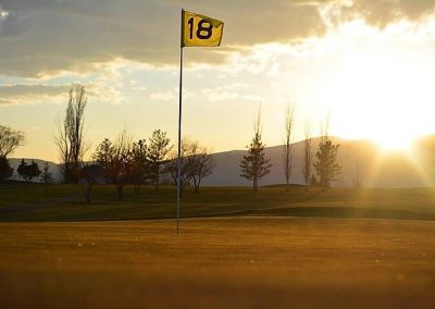 Golf course with Sun Setting